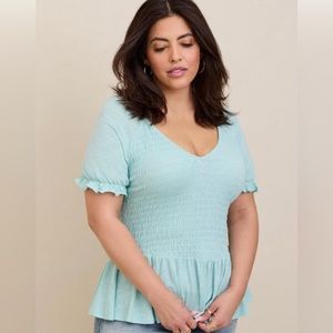 NWOT Torrid Cotton Smocked Tee